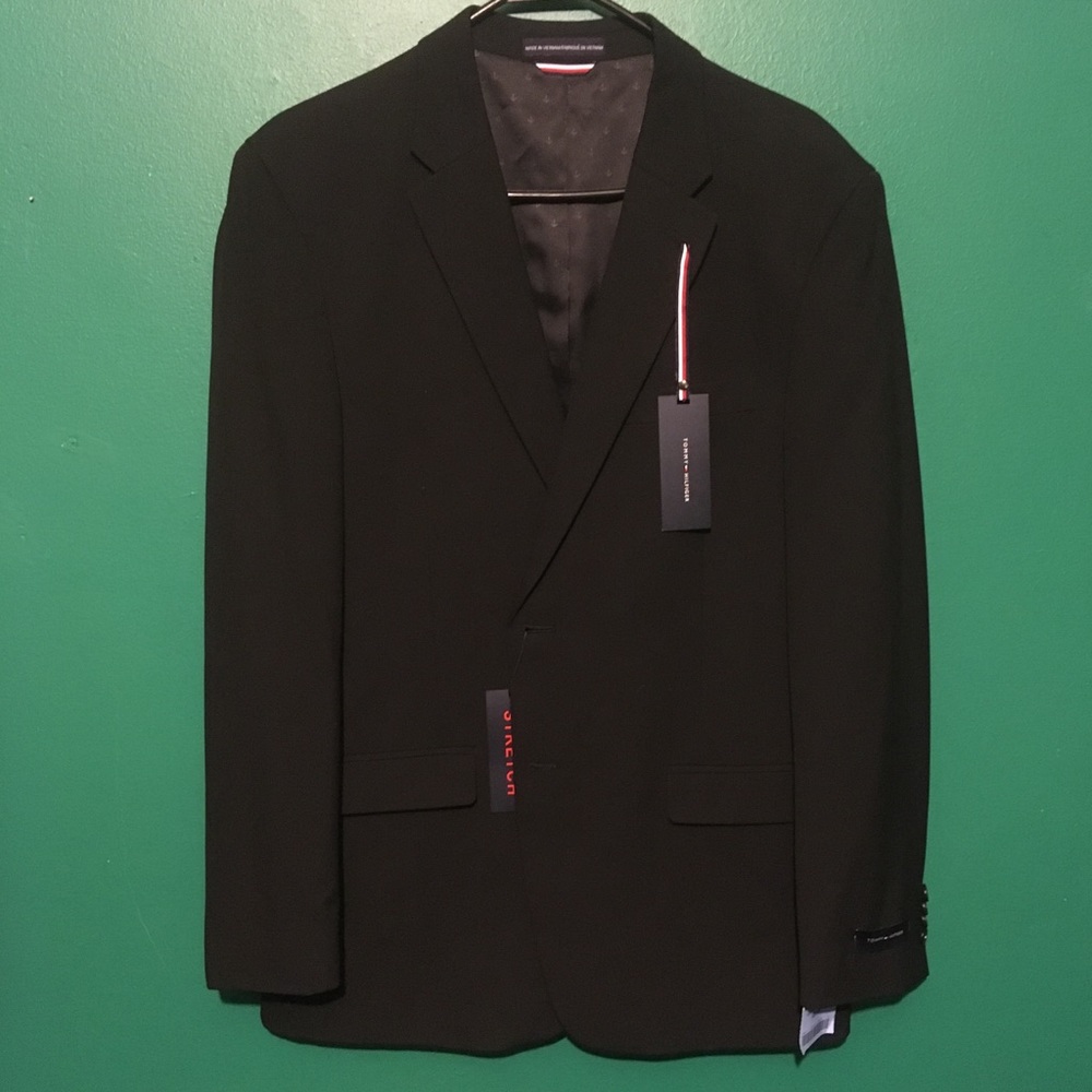 Tommy Hilfiger NWT Blazer Slim Fit 42r Black $325